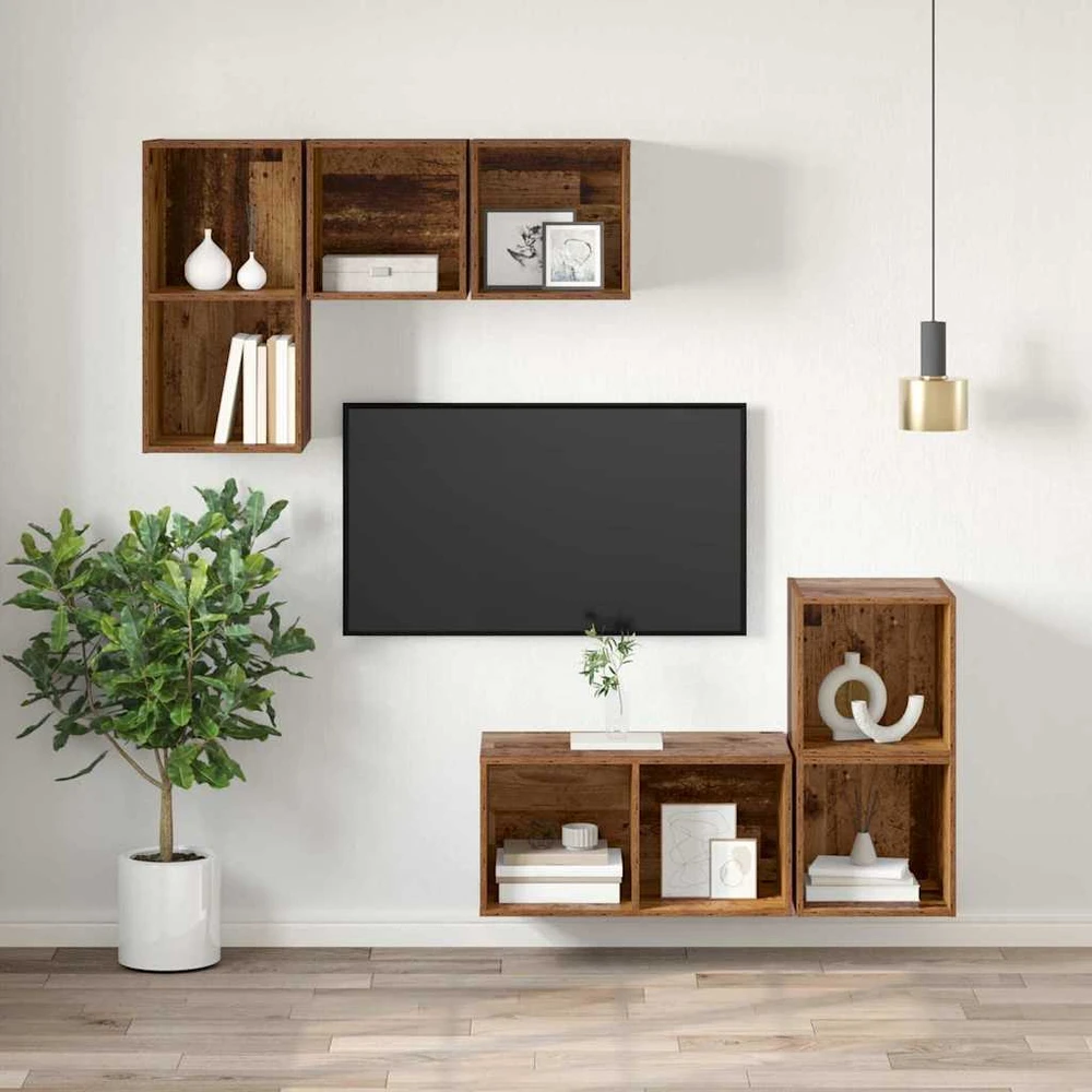 TV spintelių komplektas 37 x 37 x 72 cm Senovinis medis