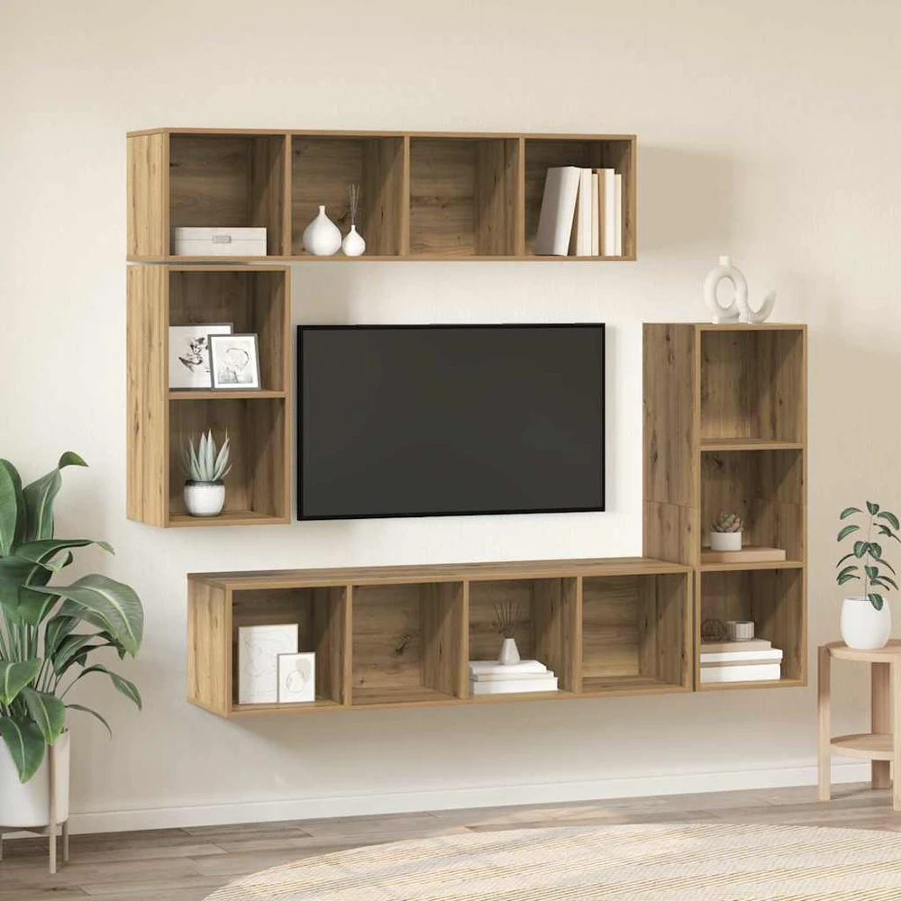 TV staliukas TV spintelių komplektas 4 vnt. Amatininkų ąžuolas