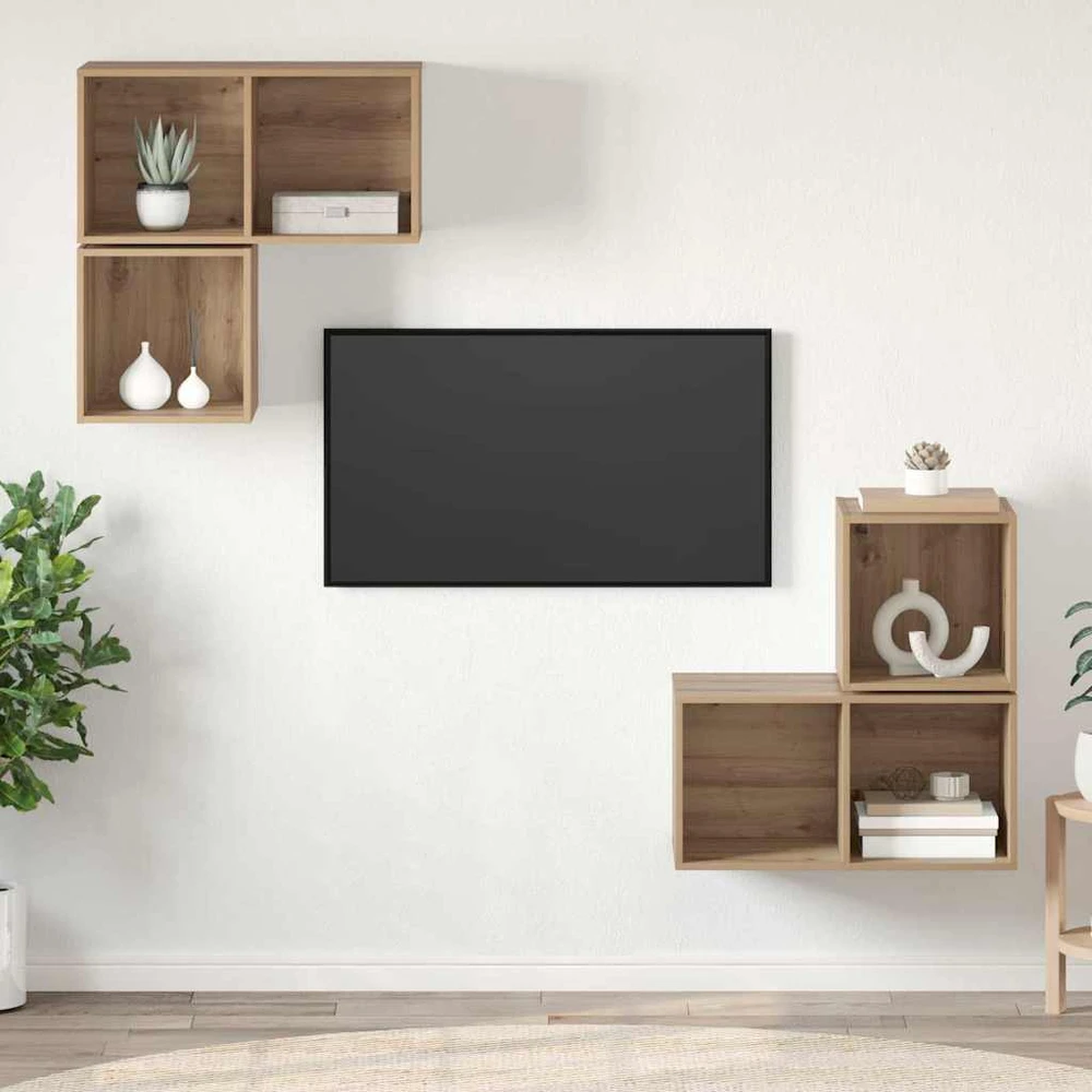 TV staliukas TV spintelių komplektas 4 vnt. Amatininkų ąžuolas
