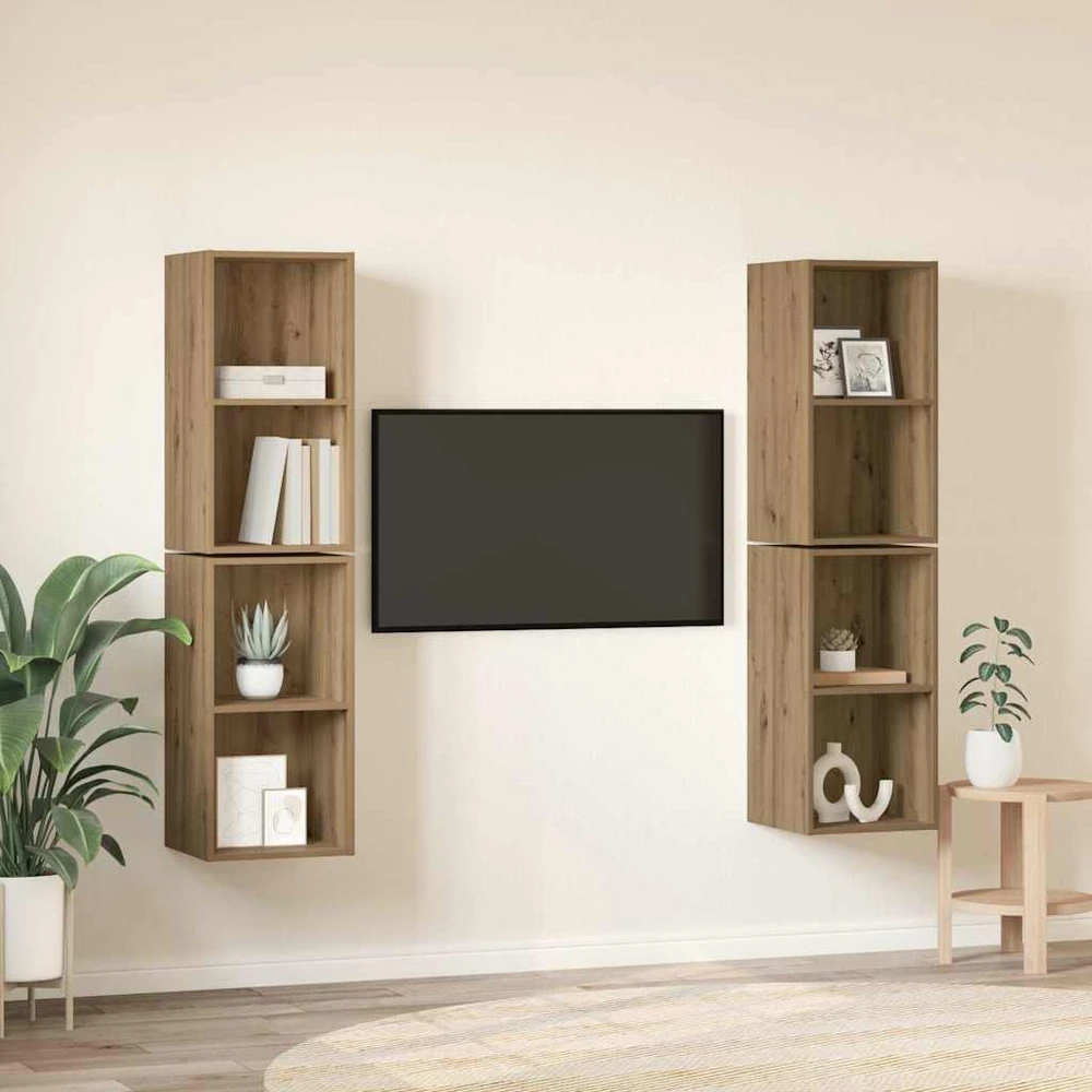 TV staliukas TV spintelių komplektas 4 vnt. Amatininkų ąžuolas