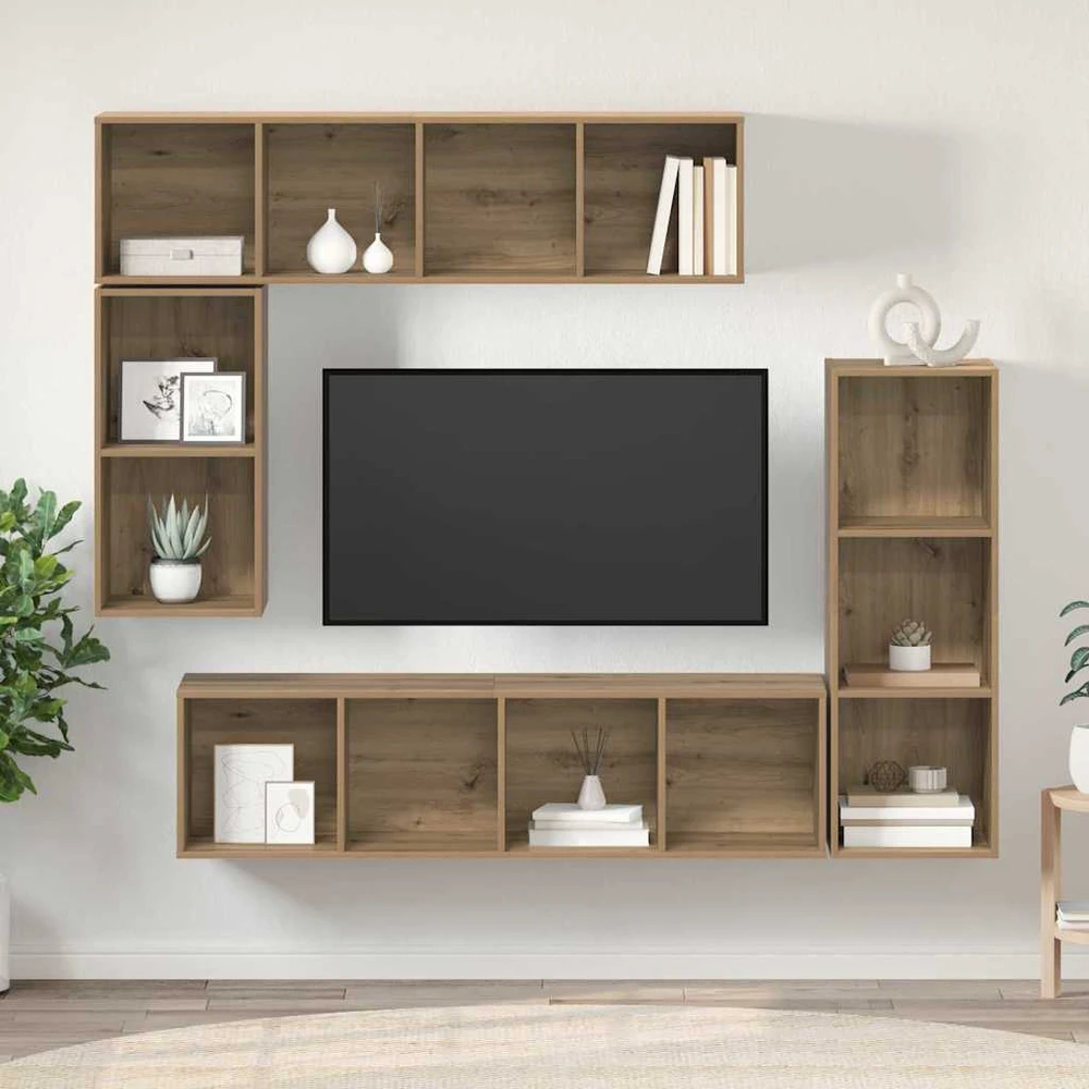TV staliukas TV spintelių komplektas 4 vnt. Amatininkų ąžuolas