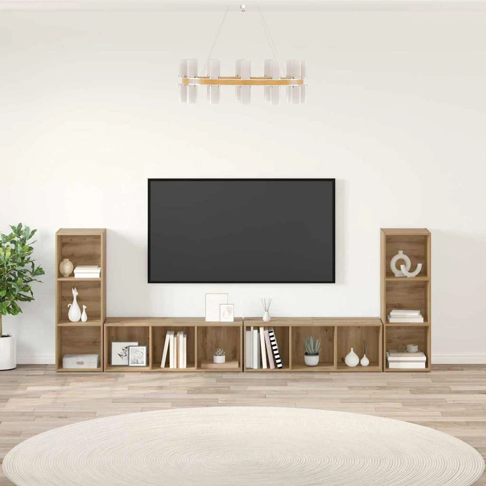 TV staliukas TV spintelių komplektas 4 vnt. Amatininkų ąžuolas