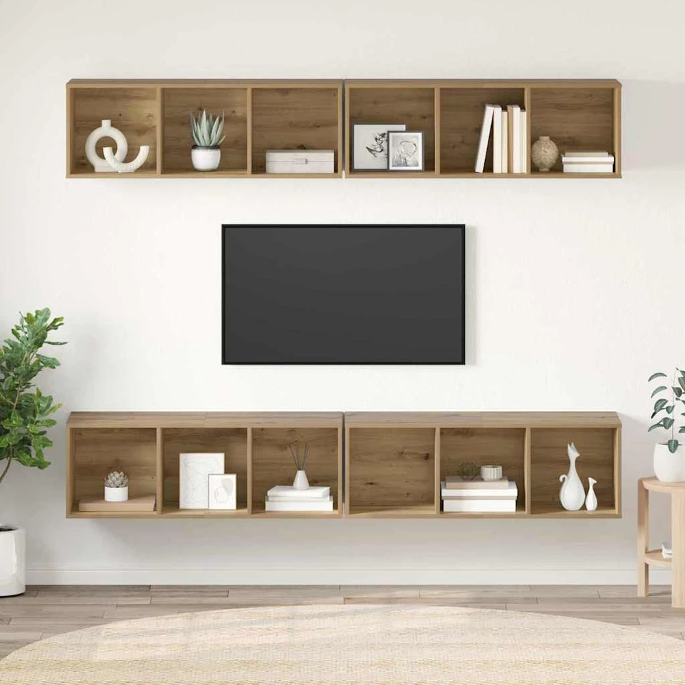 TV staliukas TV spintelių komplektas 4 vnt. Amatininkų ąžuolas