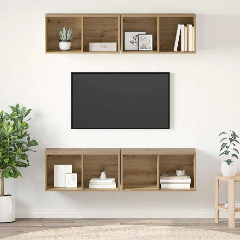 TV staliukas TV spintelių komplektas 4 vnt. Amatininkų ąžuolas