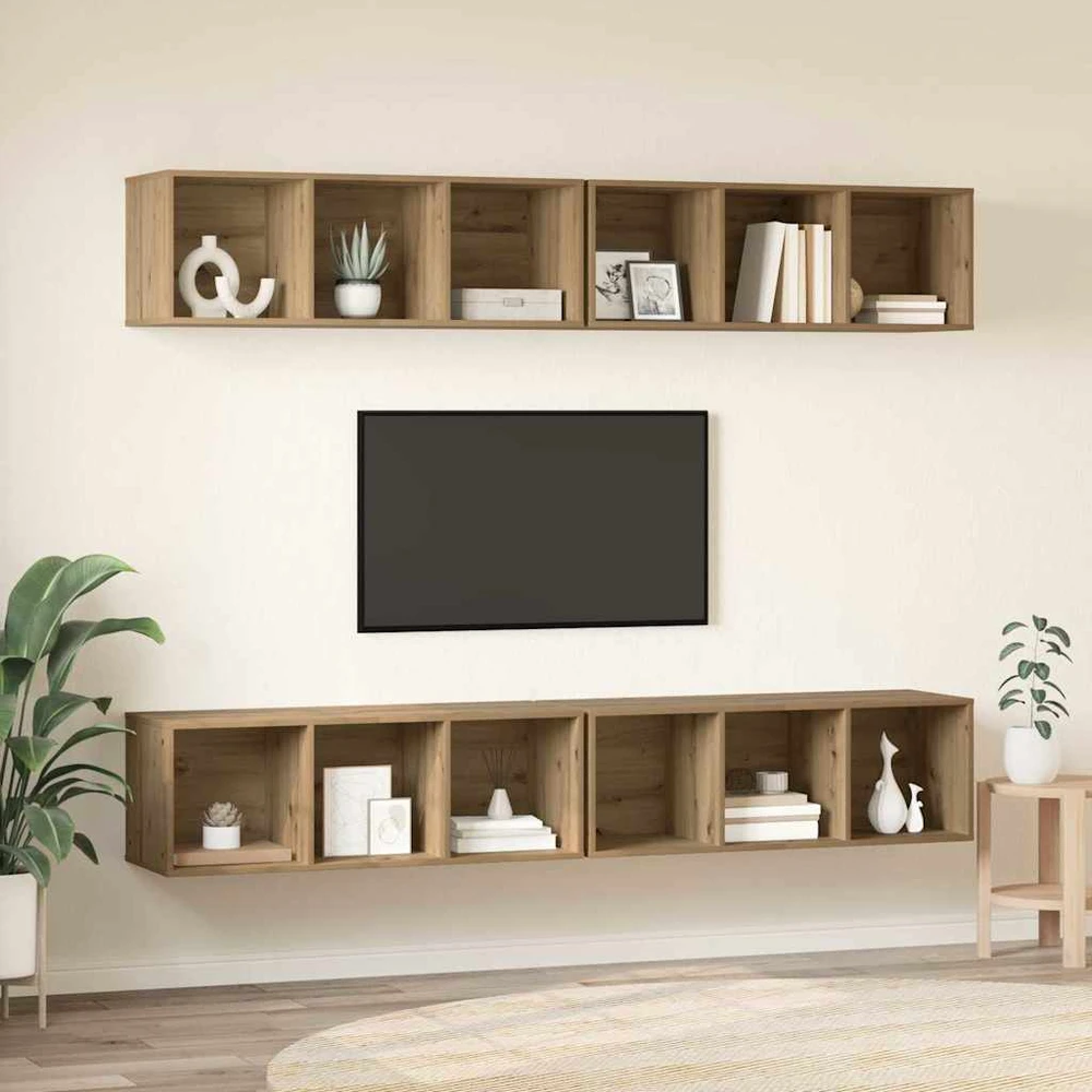 TV staliukas TV spintelių komplektas 4 vnt. Amatininkų ąžuolas