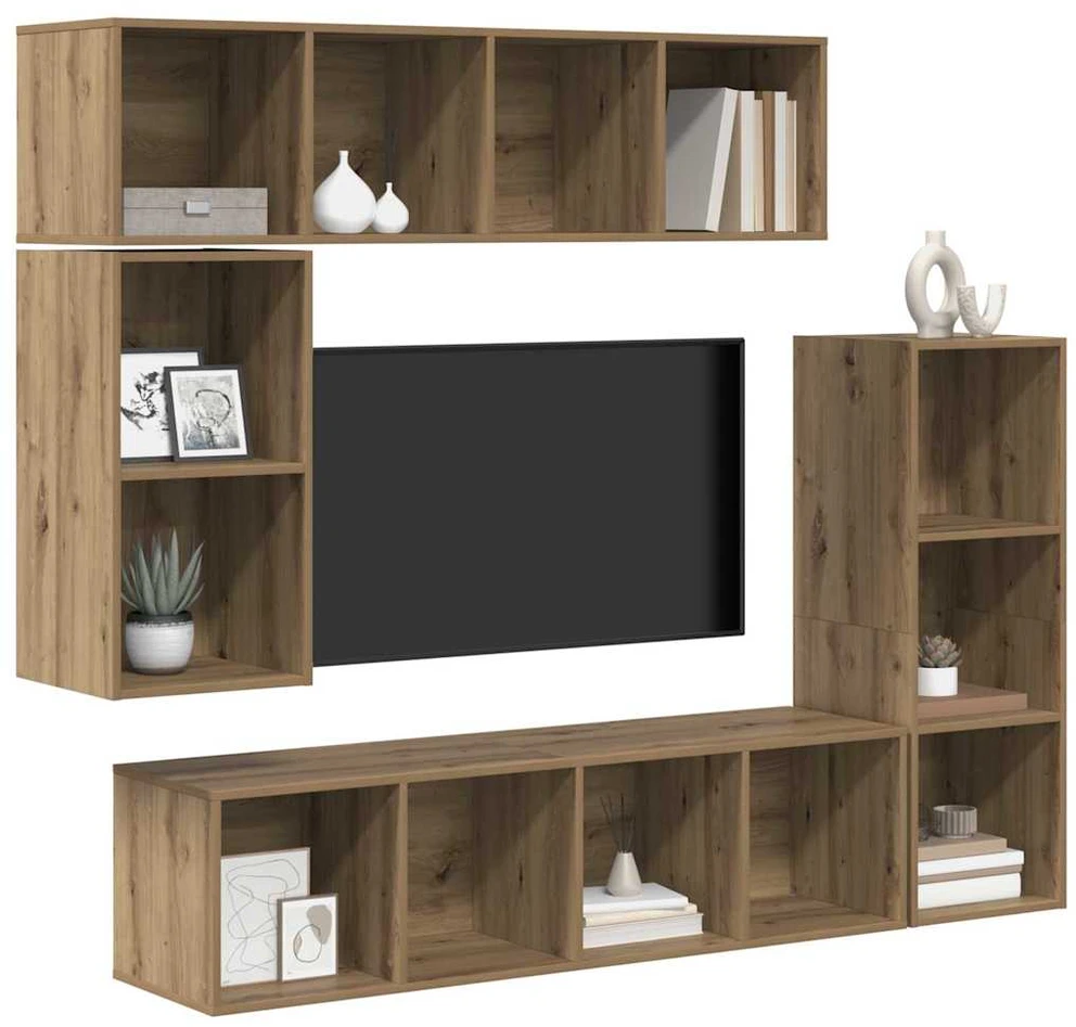 TV staliukas TV spintelių komplektas 4 vnt. Amatininkų ąžuolas