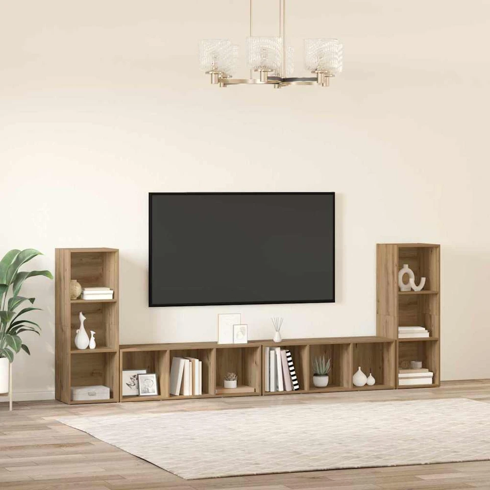 TV staliukas TV spintelių komplektas 4 vnt. Amatininkų ąžuolas
