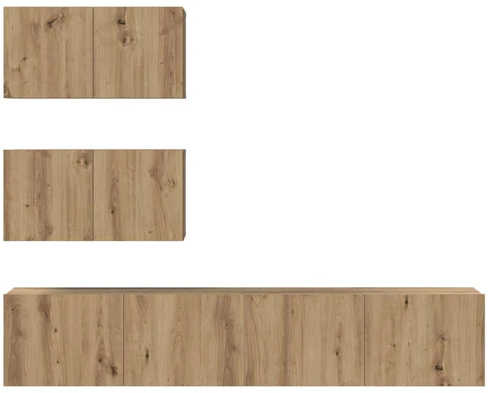 TV staliukas TV spintelių komplektas 4 pcs Amatininkų ąžuolas