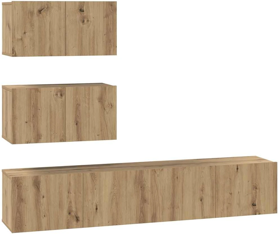 TV staliukas TV spintelių komplektas 4 pcs Amatininkų ąžuolas