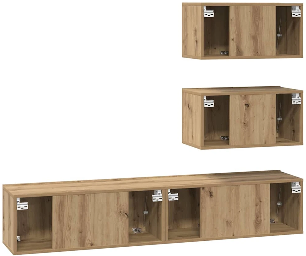 TV staliukas TV spintelių komplektas 4 pcs Amatininkų ąžuolas