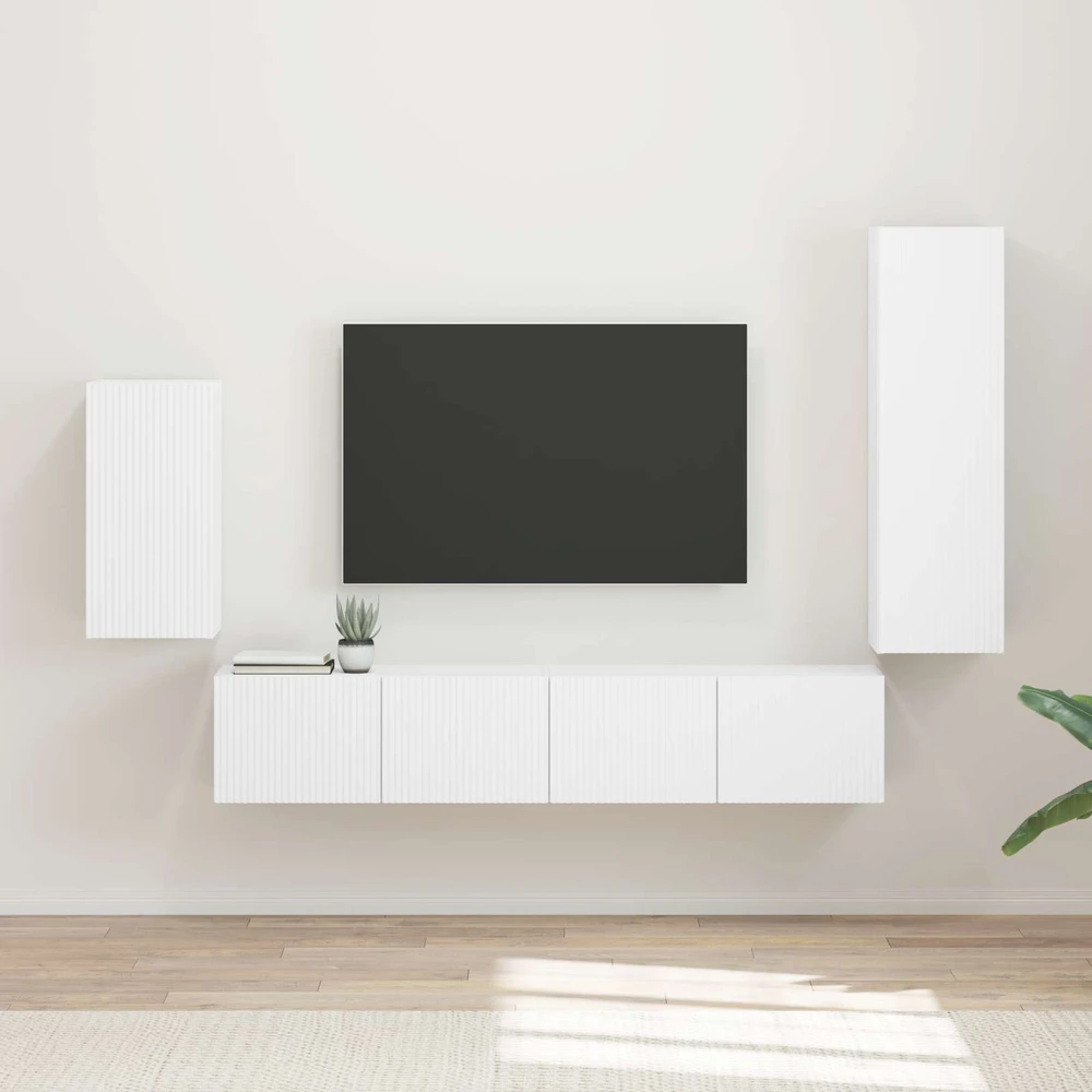 TV staliukas TV spintelių komplektas 4 vnt. Balta