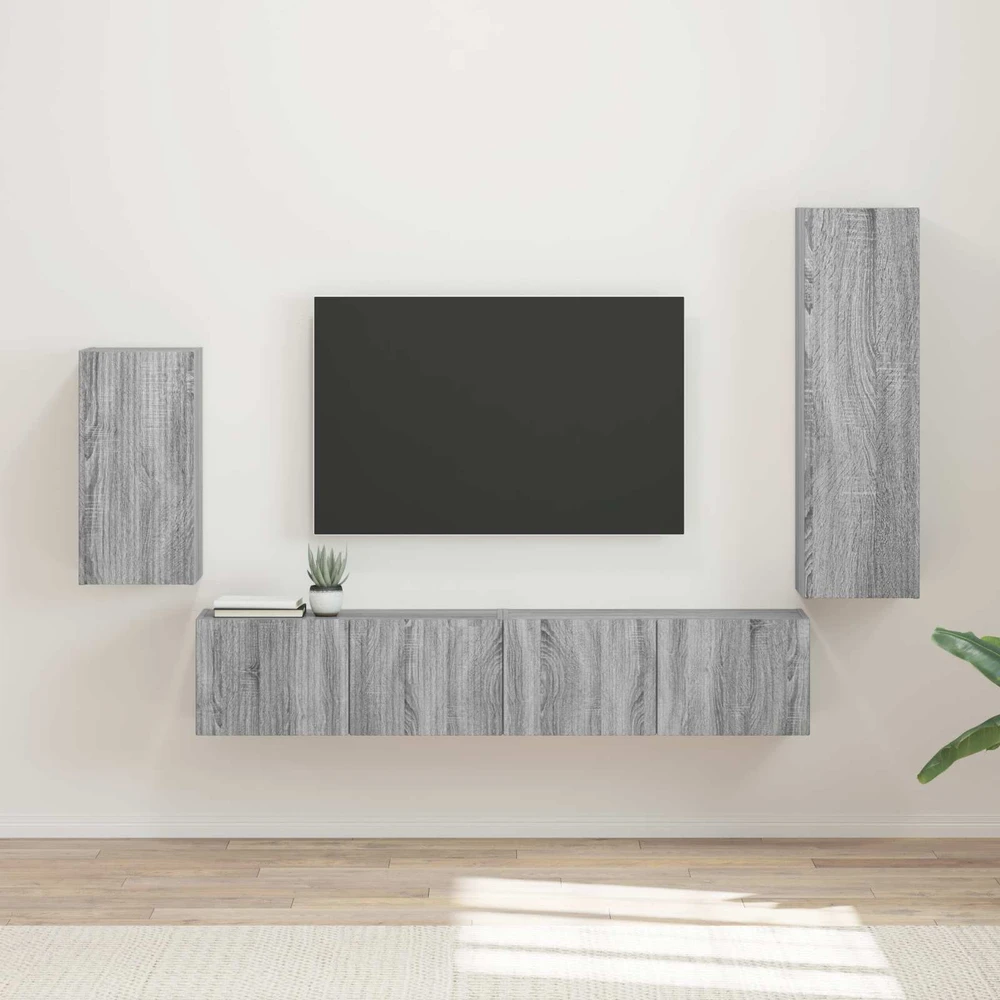 TV staliukas TV spintelių komplektas 4 vnt. Pilka Sonoma