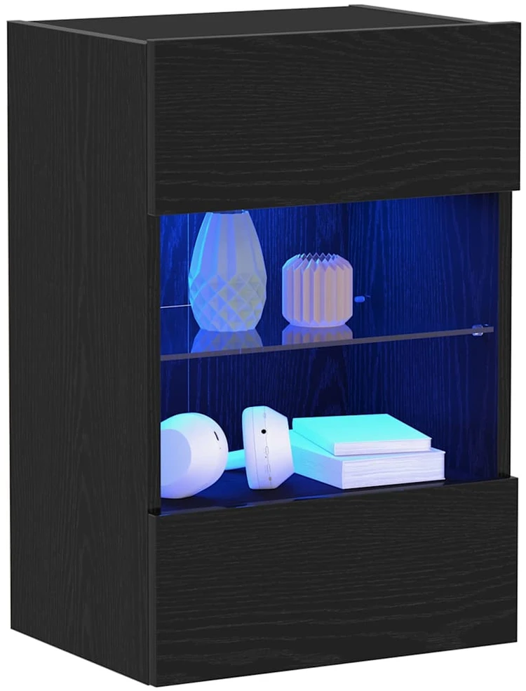 TV staliukas TV spintelių komplektas 40 x 30 x 60,5 cm Juoda