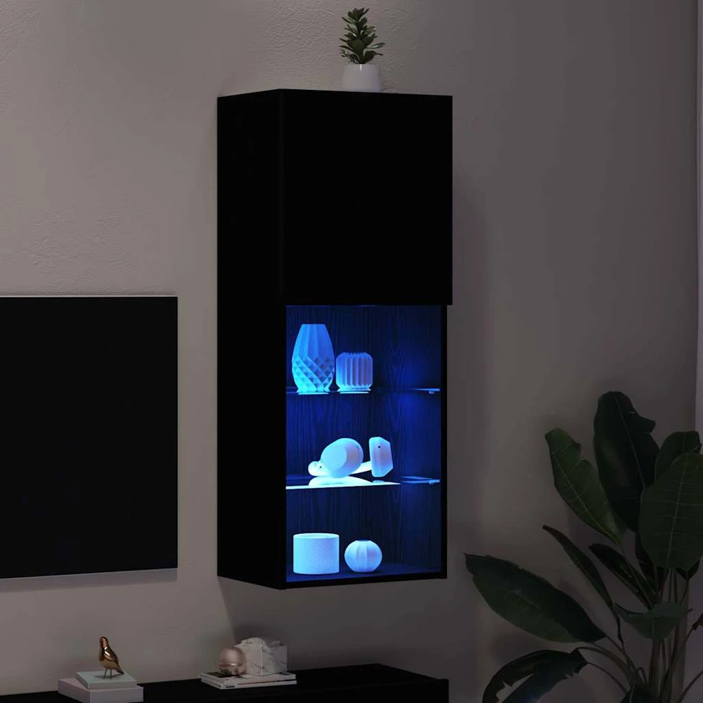 TV staliukas TV spintelių komplektas 40,5 x 30 x 102 cm Juodas ąžuolas