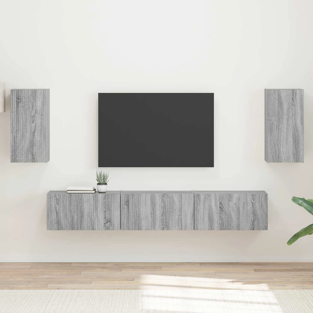 TV staliukas TV spintelių komplektas 5 vnt. Pilka Sonoma Apdirbta mediena