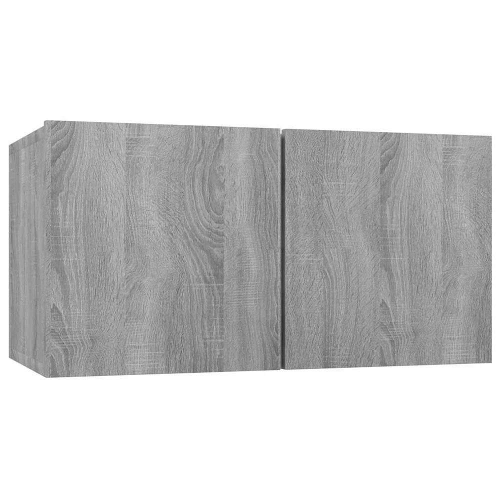 TV staliukas TV spintelių komplektas, 6 dalių, pilkas ąžuolo, mediena