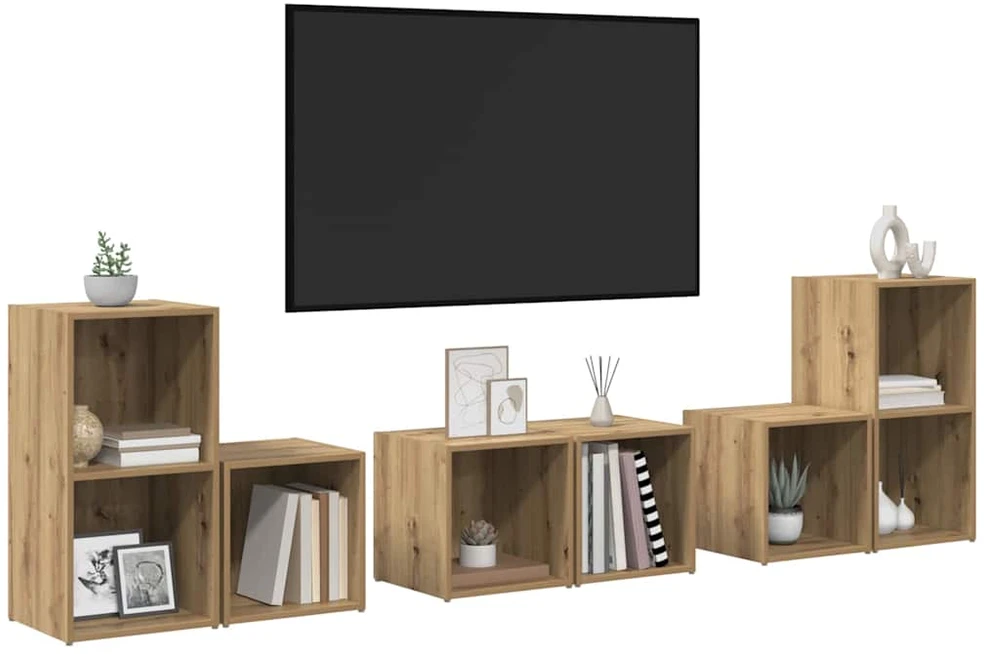 TV staliukas TV spintelių komplektas 6 vnt. Amatininkų ąžuolas