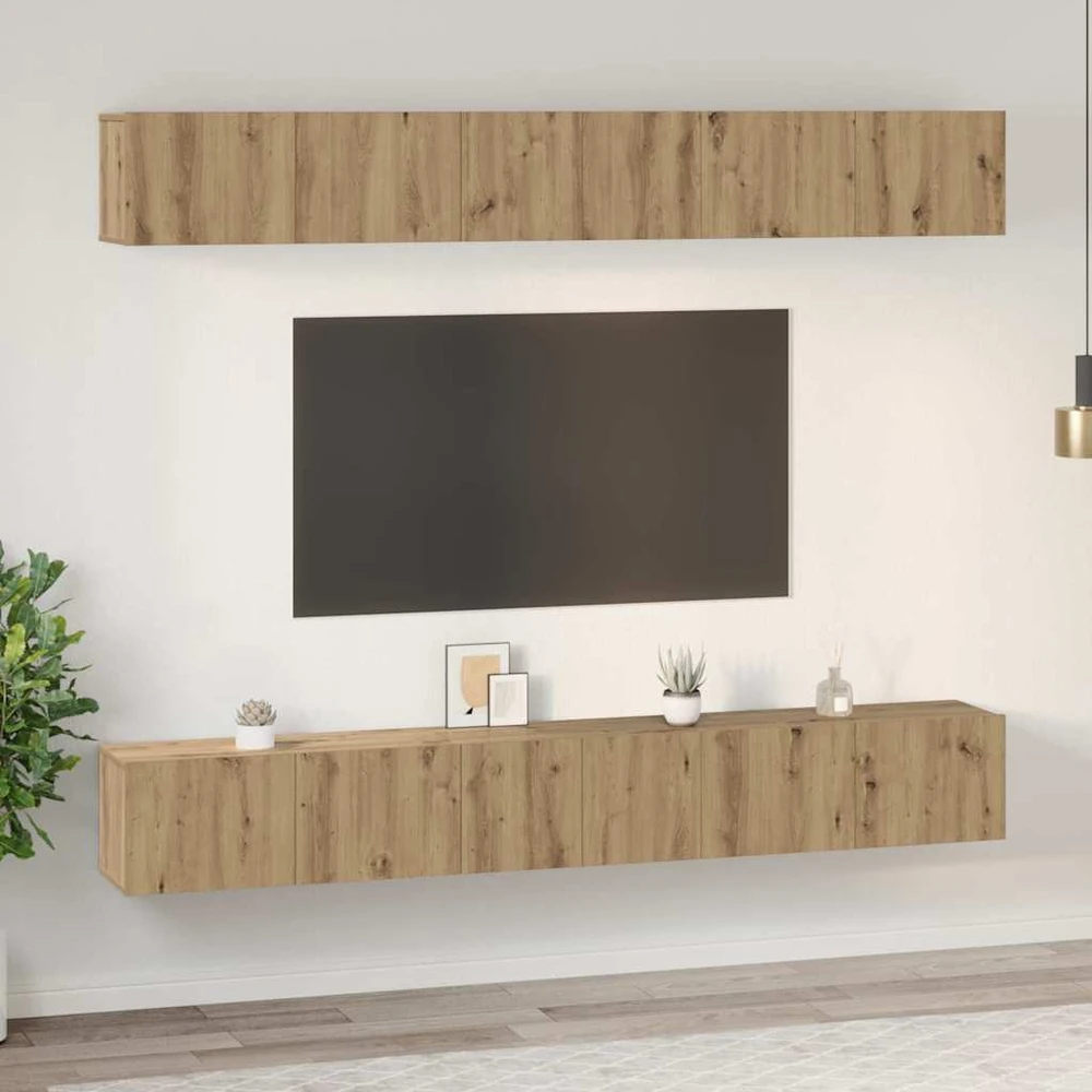 TV staliukas TV spintelių komplektas 6 vnt. Amatininkų ąžuolas