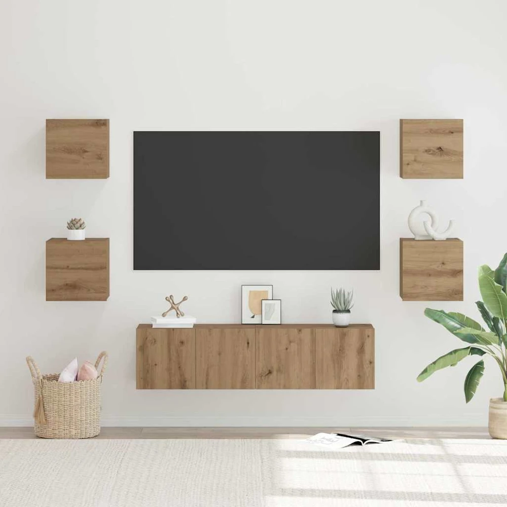 TV staliukas TV spintelių komplektas 6 vnt. Amatininkų ąžuolas