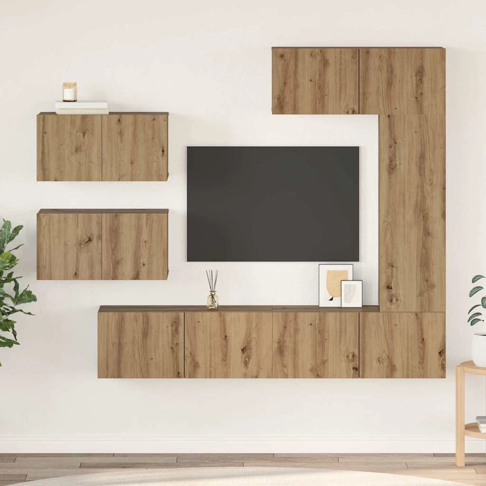 TV staliukas TV spintelių komplektas 6 vnt. Amatininkų ąžuolas