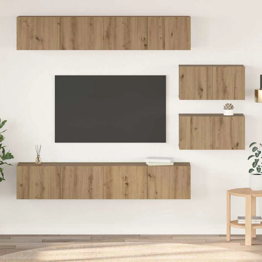 TV staliukas TV spintelių komplektas 6 vnt. Amatininkų ąžuolas