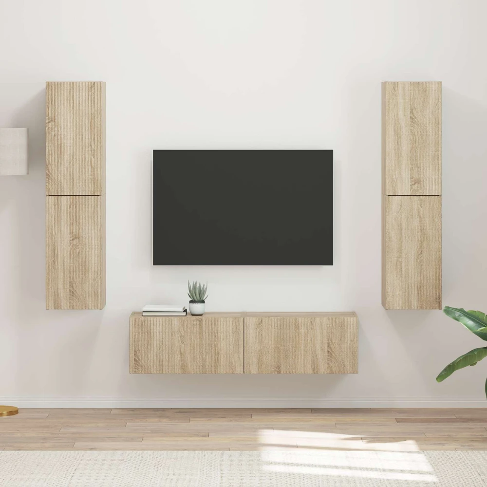 TV staliukas TV spintelių komplektas 6 vnt. Sonoma ąžuolas Apdirbta mediena