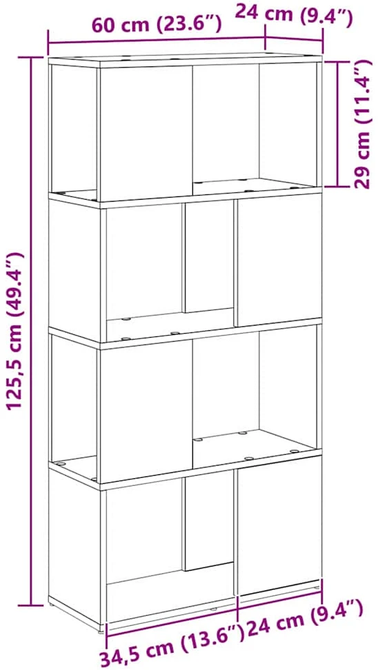 TV staliukas TV spintelių komplektas 60 x 24 x 125,5 cm Ruda