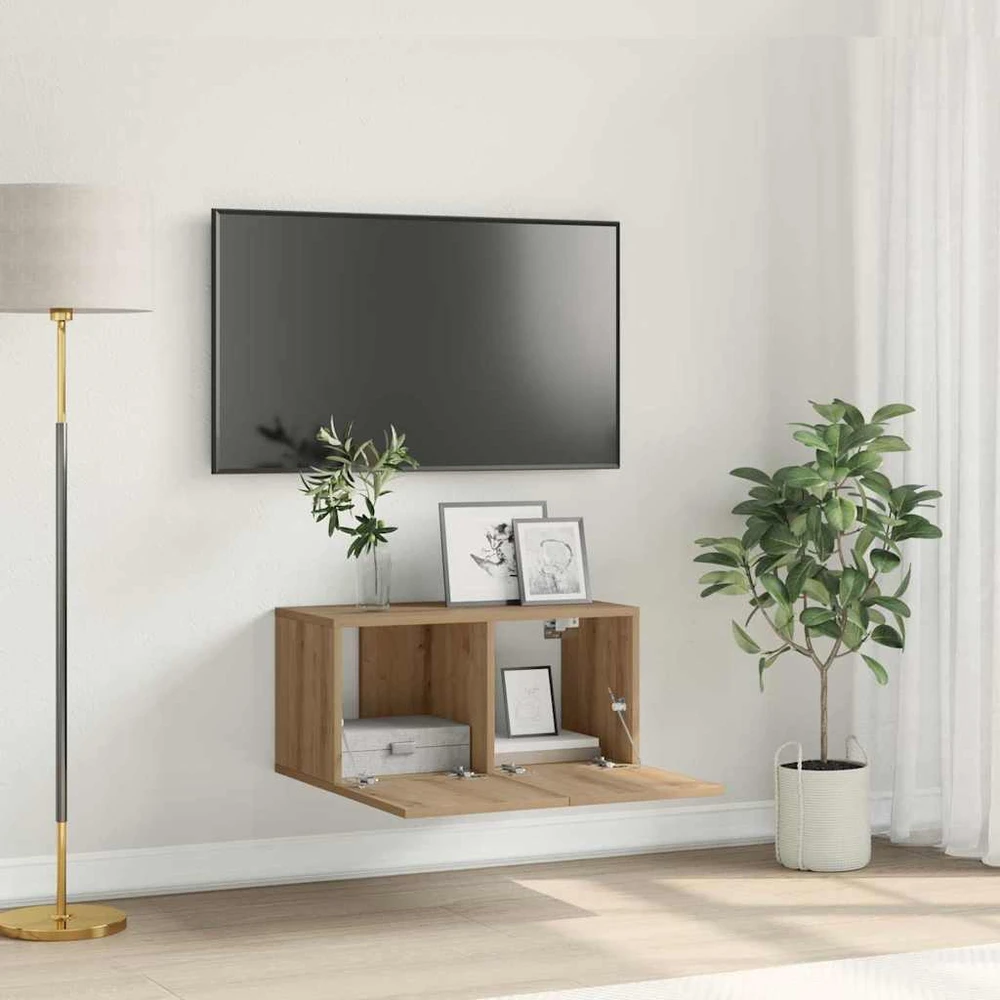 TV staliukas TV spintelių komplektas 60 x 30 x 30 cm Ruda Apdirbta mediena