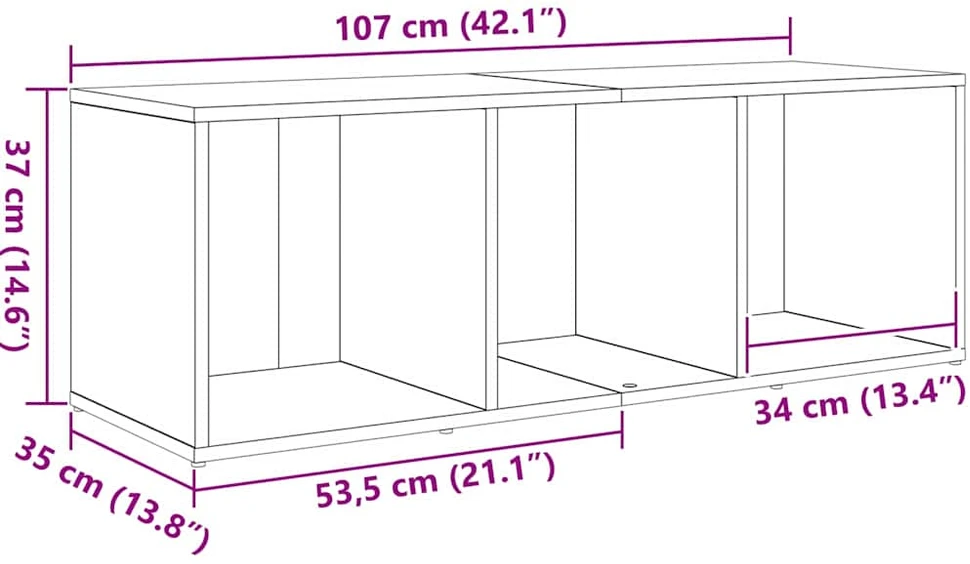 TV staliukas TV spintelių komplektas 72 x 35 x 37 cm Ruda Apdirbta mediena
