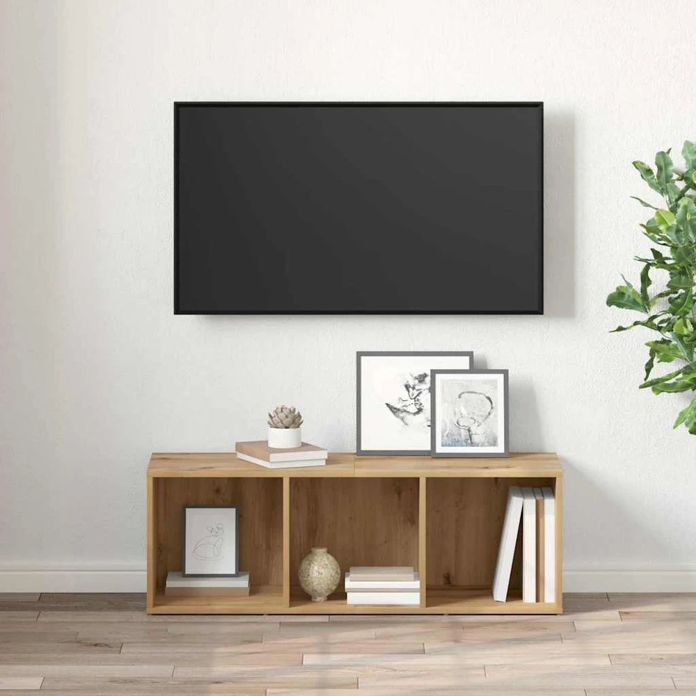 TV staliukas TV spintelių komplektas 72 x 35 x 37 cm Ruda Apdirbta mediena