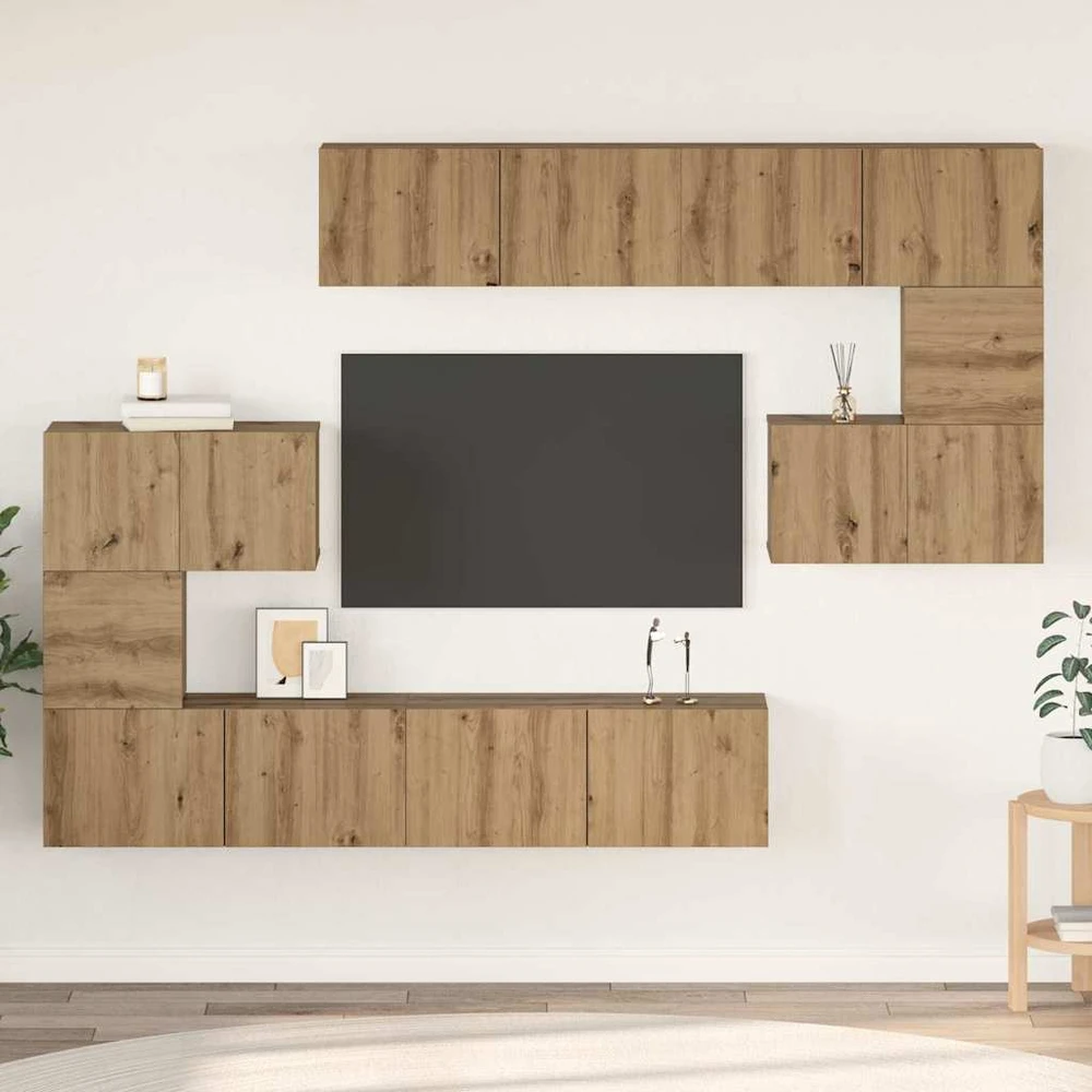 TV staliukas TV spintelių komplektas 8 vnt. Amatininkų ąžuolas