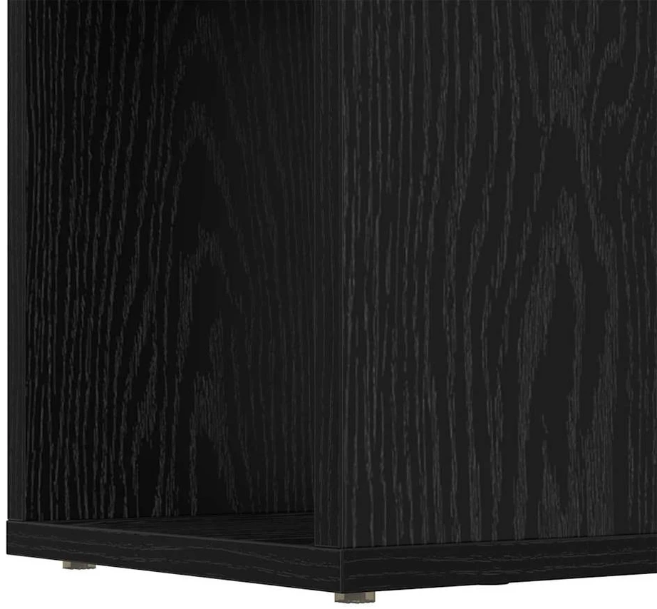 TV staliukas TV spintelių komplektas 80 x 24 x 125 cm Juoda Apdirbta mediena