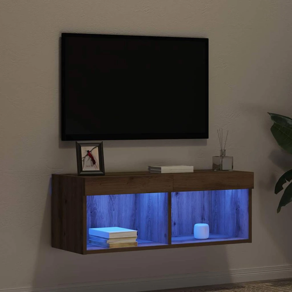 TV staliukas TV spintelių komplektas 80 x 30 x 30 cm artisano ąžuolo