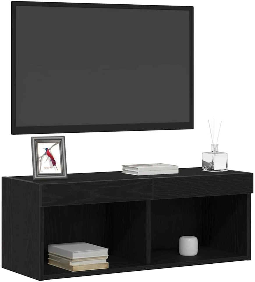 TV staliukas TV spintelių komplektas 80 x 30 x 30 cm Juodas ąžuolas