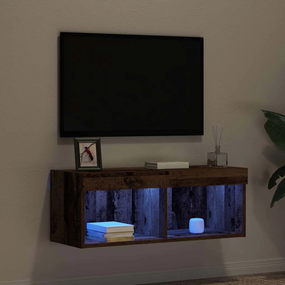 TV staliukas TV spintelių komplektas 80 x 30 x 30 cm Sena mediena