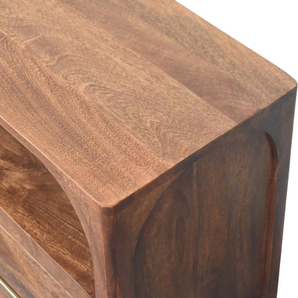 TV staliukas Artisan Furniture Arc-Line mango medienos TV spintelė