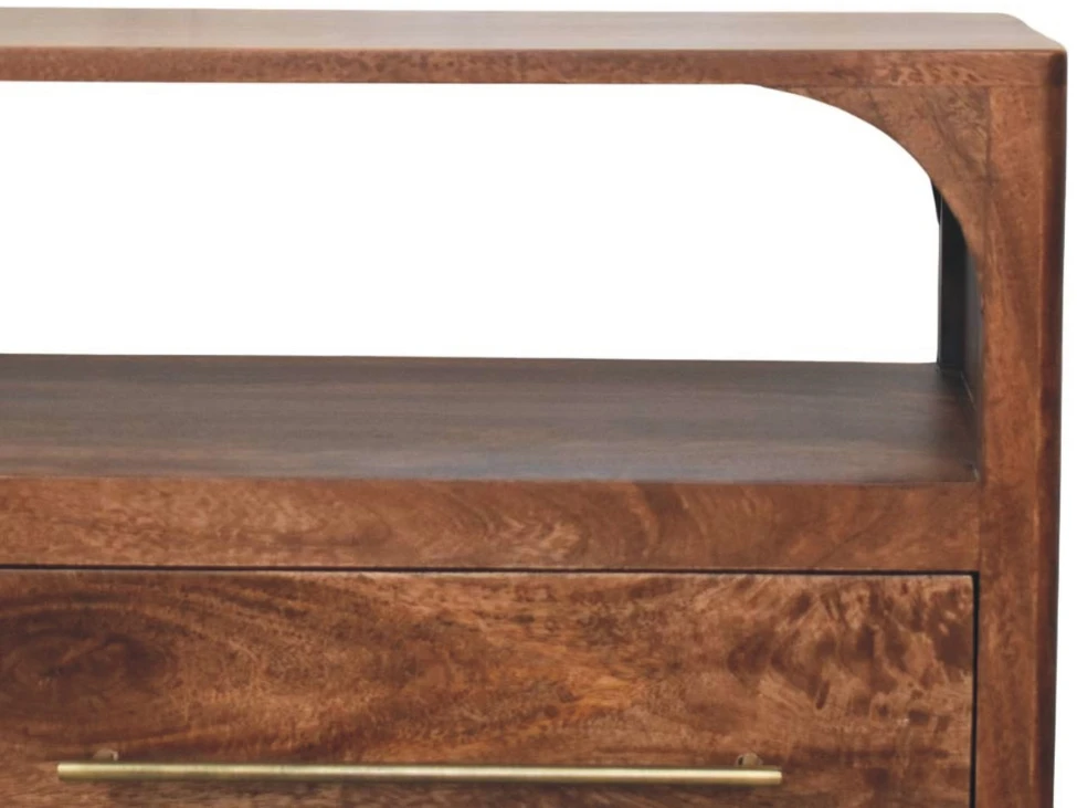 TV staliukas Artisan Furniture Arc-Line mango medienos TV spintelė