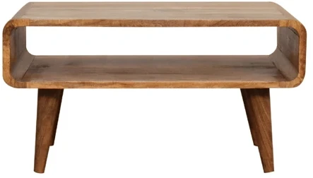 TV staliukas Artisan Furniture Atvira mango medienos TV spintelė, ąžuolo atspalvio