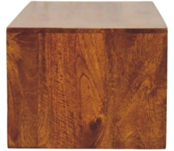 TV staliukas Artisan Furniture Lunar prie sienos montuojama mango medienos TV spintelė su 2 stalčiais, kaštono atspalvio
