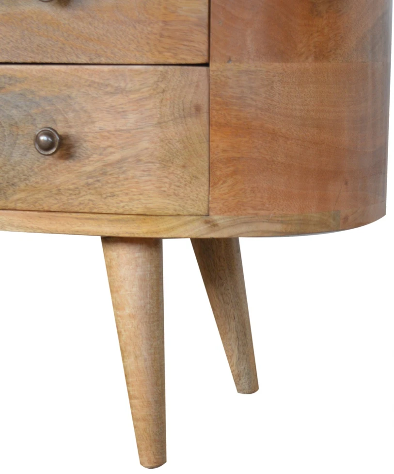 TV staliukas Artisan Furniture Mango medienos TV spintelė su 4 stalčiais ir 2 lentynomis, ąžuolo atspalvio