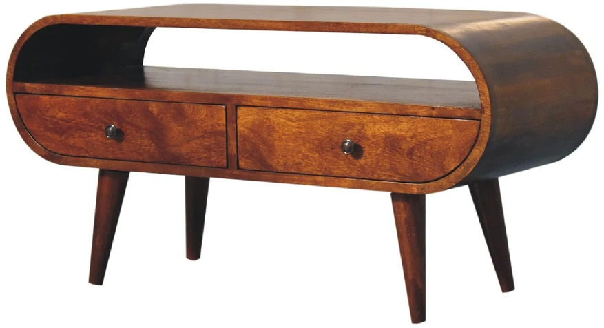 TV staliukas Artisan Furniture Riešutmedžio atspalvio TV spintelė, 90 cm