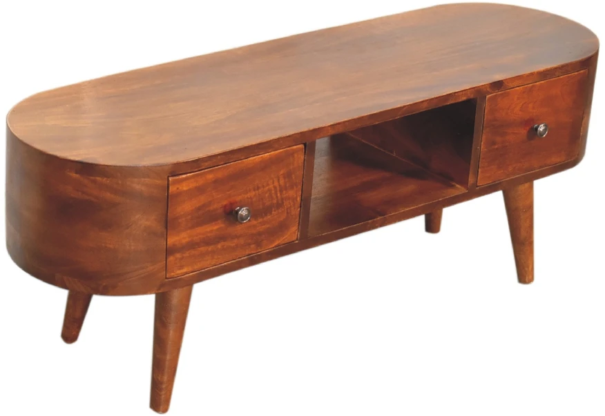 TV staliukas Artisan Furniture Riešutmedžio atspalvio TV spintelė, 100 cm