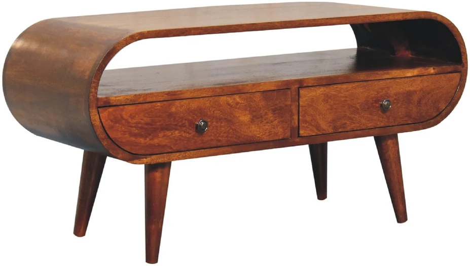 TV staliukas Artisan Furniture Riešutmedžio atspalvio TV spintelė, 90 cm