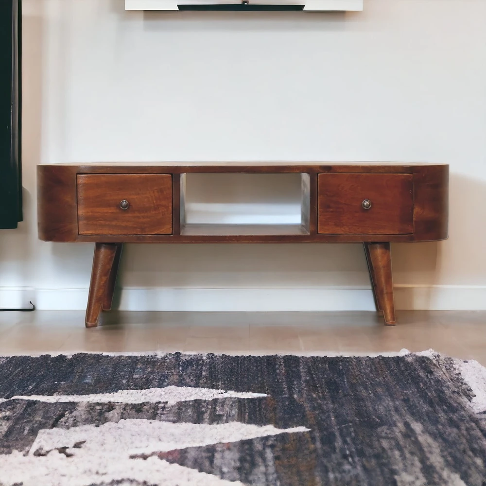 TV staliukas Artisan Furniture Riešutmedžio atspalvio TV spintelė, 100 cm