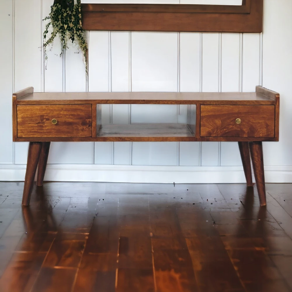 TV staliukas Artisan Furniture Riešutmedžio TV spintelė