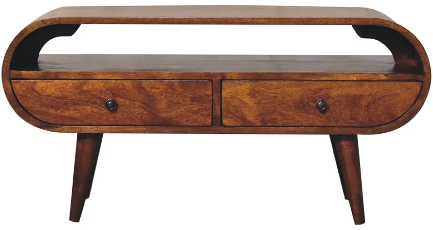 TV staliukas Artisan Furniture Riešutmedžio atspalvio TV spintelė, 90 cm