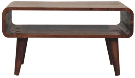 TV staliukas Artisan Furniture Atvira mango medienos TV spintelė, kaštono atspalvio