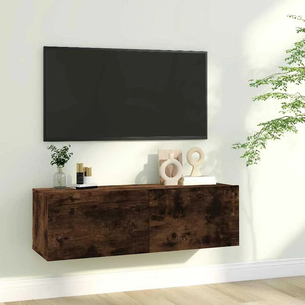 TV staliukas Sieninė televizoriaus spintelė, ąžuolo, 100x30x30 cm, mediena