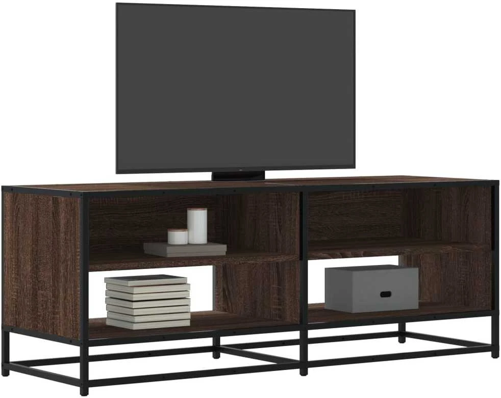 TV staliukas Televizoriaus spintelė, ruda, 120,5x40x46cm, mediena ir metalas