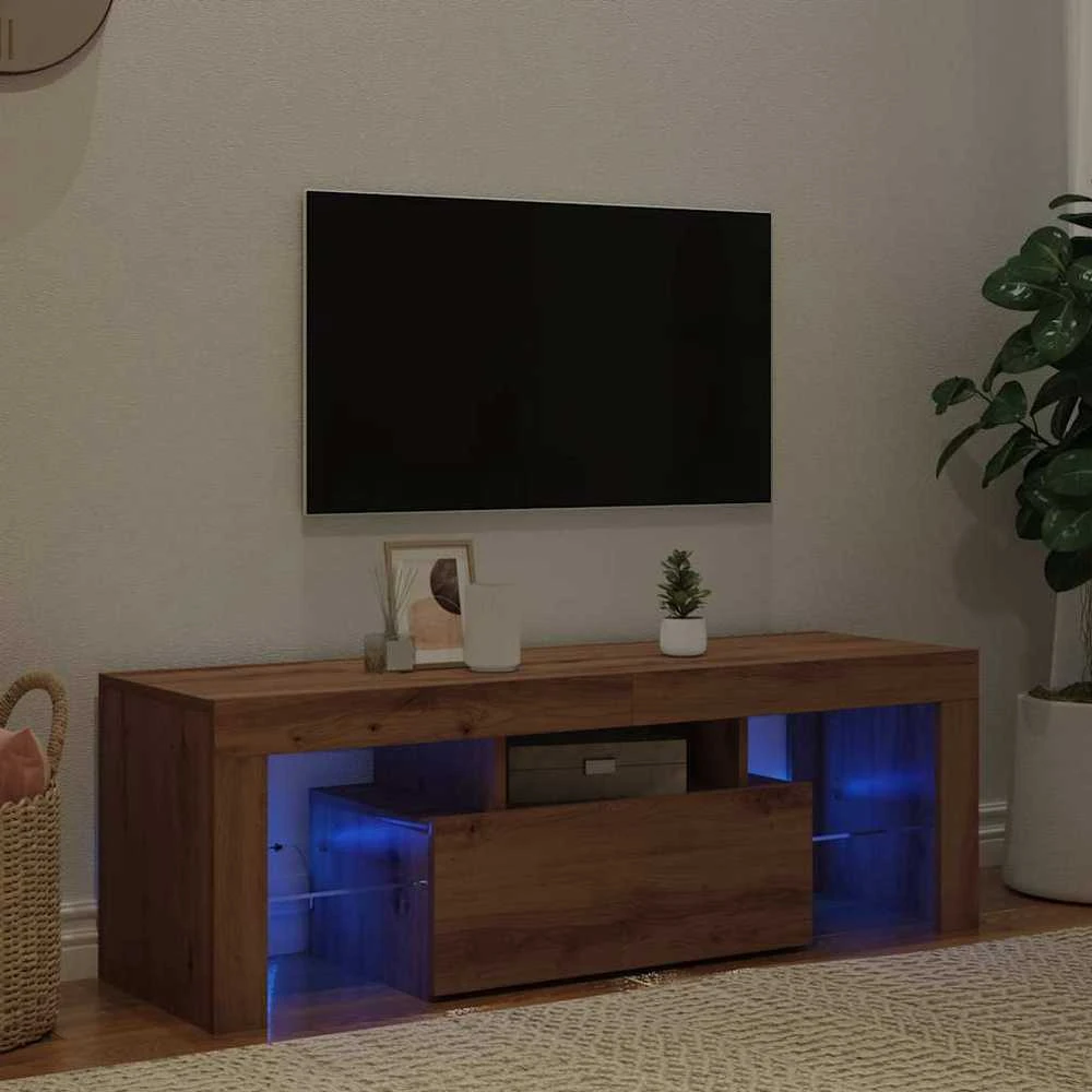 TV staliukas Televizoriaus spintelė su LED, artisano, 120x36,5x40cm, mediena